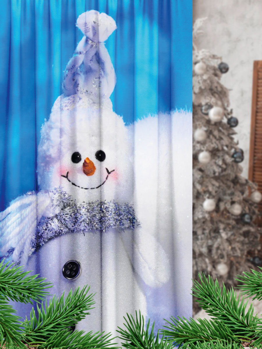 Новогоднее подвесное украшение Карнавал Премьер Снеговик с фонариком 9 см