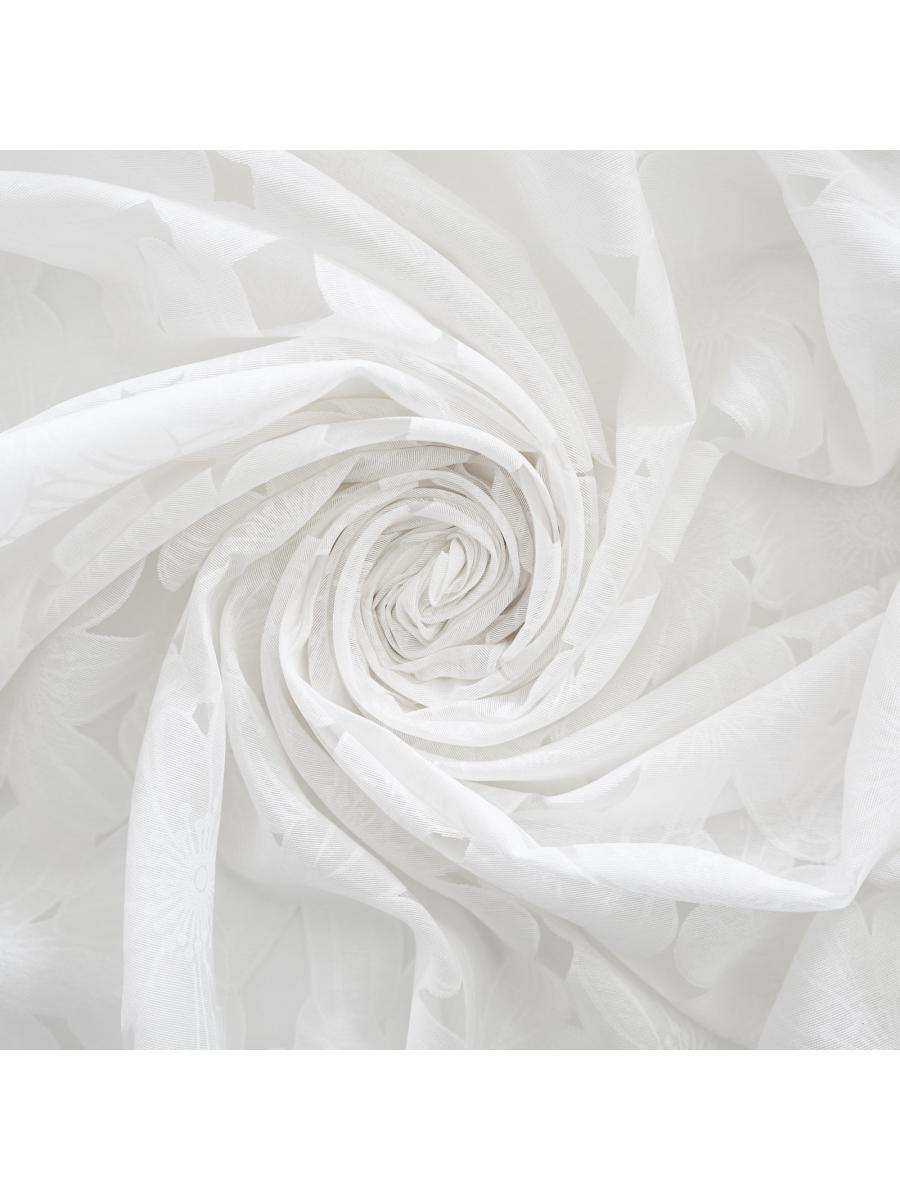 Комплект штор Тюль деворе Цветы 110*260 2шт. белый