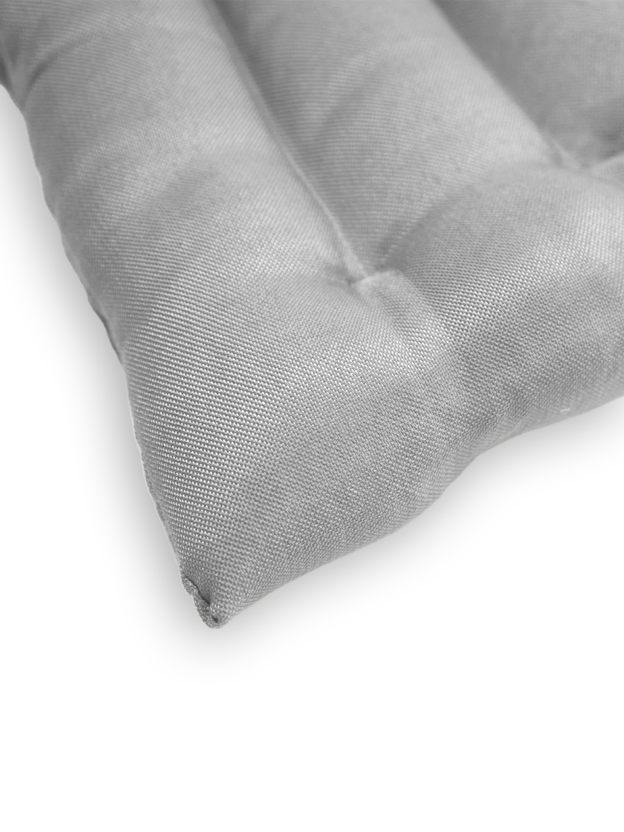 Подушка для спины с лузгой гречихи 43*43 Жаккард двусторонний однотонный серый