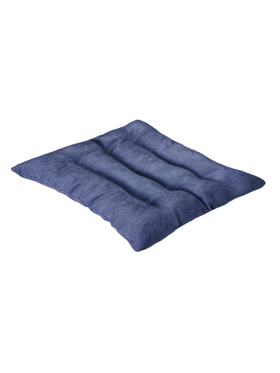 Подушка для спины с лузгой гречихи 43*43 Канвас-Велюр синий