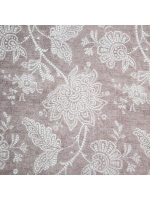 Портьерная ткань Блэкаут с рисунком королевский цветок коричневый №6