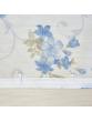 Комплект штор вуаль-печать лилии 100*180*2шт голубой