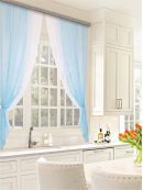 Комплект штор для кухни Лидия 250*160 голубой