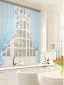 Комплект штор для кухни Арина голубой