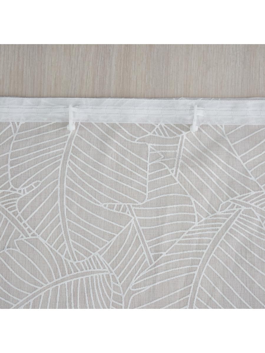 Комплект штор тюль с резиновым рисунком листья 110*260 2шт