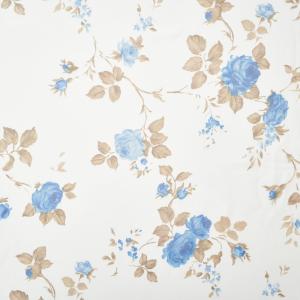 Вуаль печать с рисунком кустовая роза цвет голубой 6              (ш.300см)