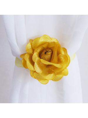 Подхват-магнит "Бутон розы"  (2шт) желтый