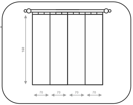 Схема размера штор Акварель
