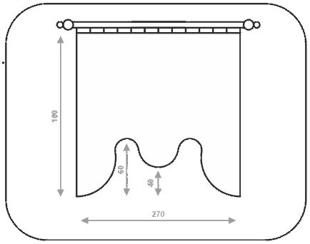Схема размера штор Альби