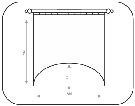 Схема размера штор Арка