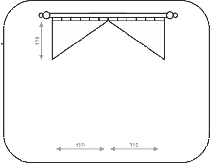 Схема размера штор Дуэт