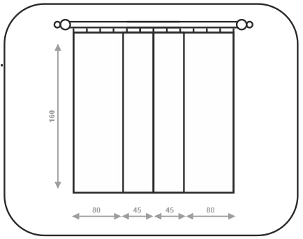 Схема размера штор Лидия