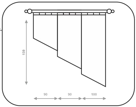 Схема размера штор Мальва