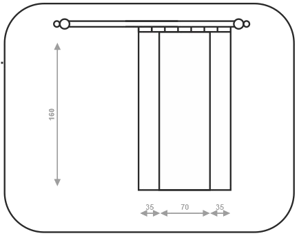 Схема размера штор Моника