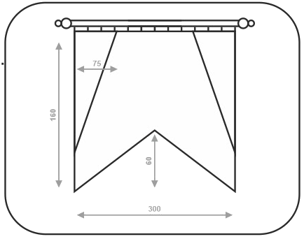Схема размера штор Офелия
